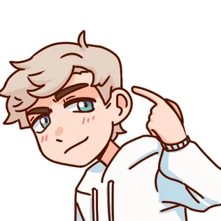 ❤️ anime, cartoon, sticker, pointing, boy telegram sticker