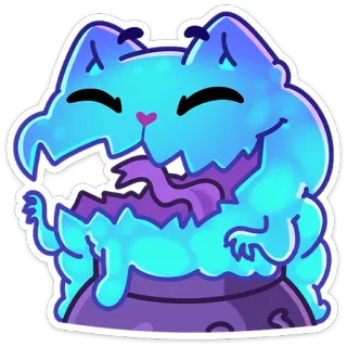 😀 gato, monstruo, dibujo animado, pegatina, animal telegram sticker