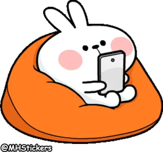 📱 @MHStickers coniglio, coniglio, telefono, adesivo, cartone animato, carino, animale telegram sticker