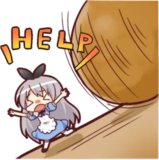 😩 HELP Anime, Cartoon, Hilfe, Chibi, Süß, Fallend telegram sticker