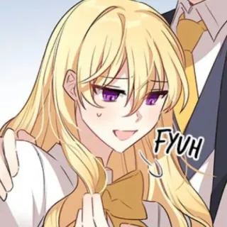 🥡 FYUH desenho animado, anime, personagem, cabelo loiro, feminino telegram sticker