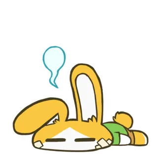 😵 измученный, кролик, лежащий, уставший, животное, мультфильм whatsapp sticker