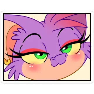 😏 Kartun, Binatang, Kelelawar, Ungu, Lucu, Stiker whatsapp sticker