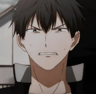 ⛓ anime, man, facial expression, cartoon whatsapp sticker