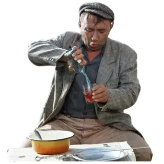 🥴 man, drinking, alcohol, poverty, old telegram sticker