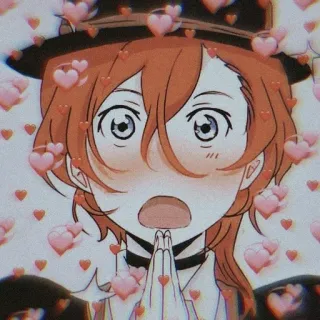 😍 Chuuya Nakahara Bungou Stray Dogs Anime, Manga, Coeurs, Mignon, Chuuya, Bungou Stray Dogs telegram sticker