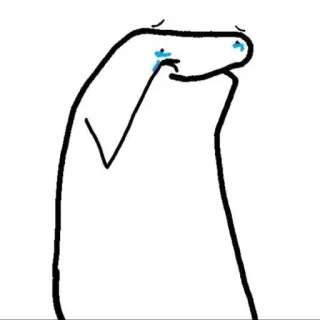 ☁️ стикер, мультфильм, грустный, плачущий, контур, мем whatsapp sticker