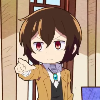 ☕️ Osamu Dazai Bungo Stray Dogs Аниме, Чиби, Дазай, Bungo Stray Dogs telegram sticker