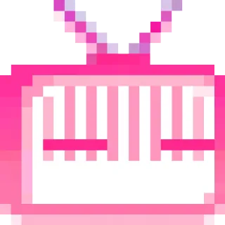 😨 pixel art, television, tv, retro, vintage, pixelated, pink telegram sticker