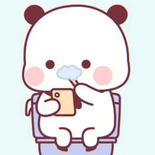 🐼 Cartoon, Panda, Badkamer, Toilet, Leuk, Tandenpoetsen telegram sticker