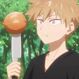 🧡 Anime, Kartun, Makanan, Pisau, Bawang, Memasak telegram sticker
