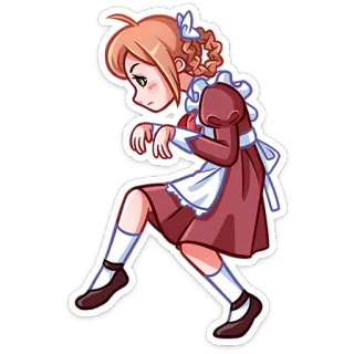 😬 Anime, Manga, Niedlich, Mädchen, Maid, Charakter, Illustration telegram sticker