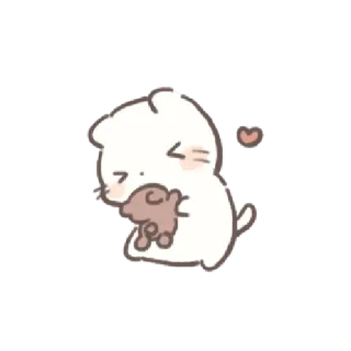 💌 猫, 可爱, 卡哇伊, 卡通, 动物, 熊, 心 telegram sticker