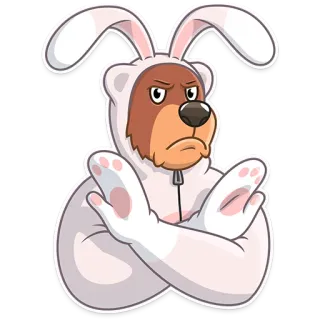 ❌ oso, conejo, animal, disfraz, dibujo animado, personaje whatsapp sticker