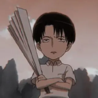 ☕ Levi Ackerman Attack on Titan anime, manga, fanart, levi, attack on titan, cartoon telegram sticker