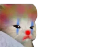 ☹️ gato, palhaço, triste, gatinho, meme telegram sticker
