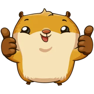 👍 仓鼠, 动物, 可爱, 赞, 积极, 批准, 啮齿动物 whatsapp sticker