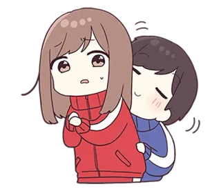 🌟 Anime, Casal, Fofo, Desenho animado, Amor, Chibi telegram sticker