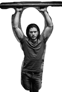 💪 Jon Snow Game of Thrones pria, kebugaran, olahraga, potret, selebriti whatsapp sticker