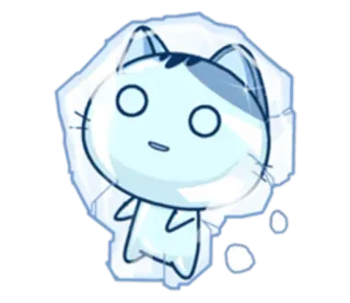 ❄ gato, desenho animado, gelo, congelado, kawaii, fofo whatsapp sticker