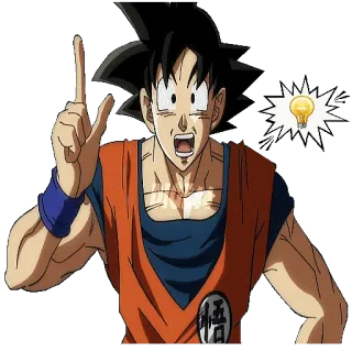 💡 Goku Dragon Ball Goku, Dragon Ball, Anime, Idee, Glühbirne, Cartoon, Charakter, Denken whatsapp sticker