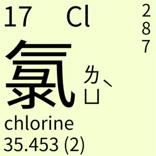 🇹🇼 chlorine Wissenschaft, Chemie, Periodensystem, Element, Chlor telegram sticker