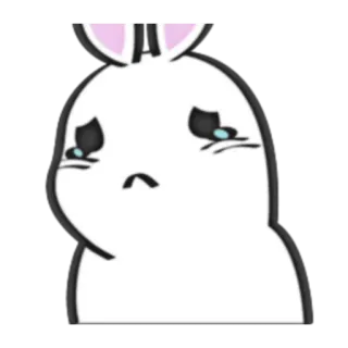 😢 lapin, triste, mignon, lapin, animal, dessin animé whatsapp sticker