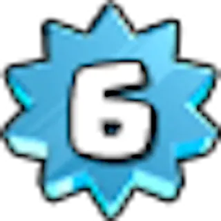 ⚙ 6 nombre, six, badge, autocollant, succès whatsapp sticker