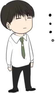 😑 Мультфильм, Персонаж, Мужчина, Офис, Галстук, Скучающий telegram sticker