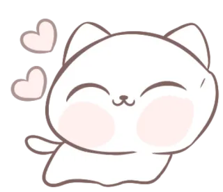 ❤️ gato, kawaii, fofo, coração, animal, desenho animado whatsapp sticker
