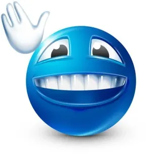 🌟 Emoji, Smiley, Melambai, Biru, Sapaan telegram sticker