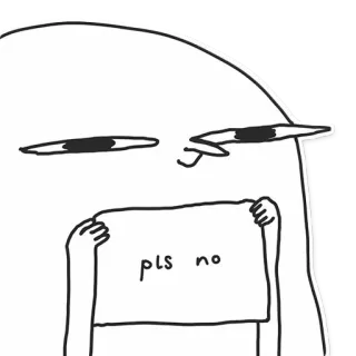 😒 pls no jangan, tidak, penolakan, permintaan, sedih, memohon, kartun telegram sticker