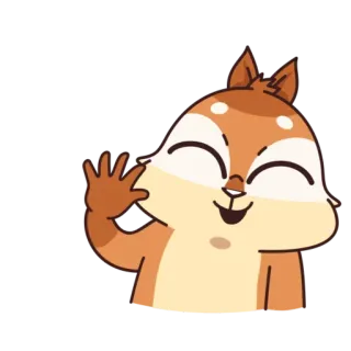👋 kreskówka, zwierzę, ssak, gryzoń, wiewiórka, machanie telegram sticker