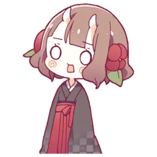 🤔 Anime, Kawaii, Słodkie, Dziewczyna, Japońskie telegram sticker