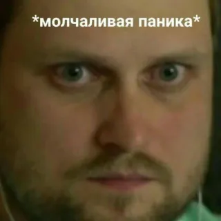 🙂 *молчаливая паника* uomo, meme, panico silenzioso, shock, espressione telegram sticker
