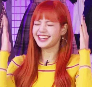 🍊 Lisa kpop, zangeres, vrouw, beroemdheid, vrolijk, glimlachend telegram sticker