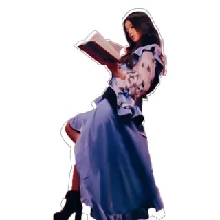 😅 woman, dress, reading, book, fashion, style telegram sticker