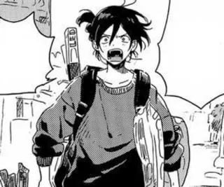 😠 anime, manga, character, scared, backpack, skateboard telegram sticker