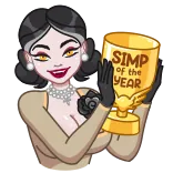 😌 SIMP OF THE YEAR autocollant, simp, trophée, année, prix telegram sticker