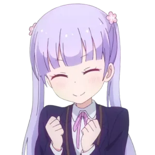 👊 Anime, Menina, Fofa, Personagem, Sorriso, Feliz telegram sticker