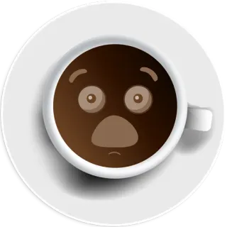 😮 coffee, drink, beverage, sad, face, cup telegram sticker