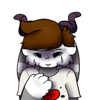 😭 crying, sad, heart, cartoon, character whatsapp sticker