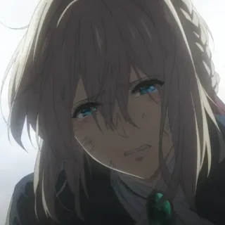 ✨ Violet Evergarden anime, triste, lacrimoso, Violet Evergarden, piangere telegram sticker