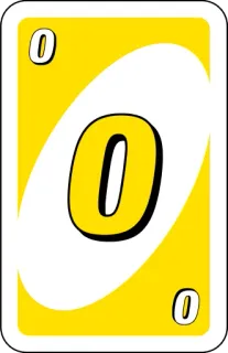 💛 0 uno, card, game, number, zero whatsapp sticker