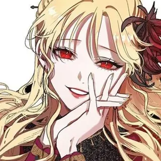 ♦️ Anime, Personaggio, Bionda, Occhi rossi, Donna, Ragazza telegram sticker