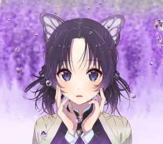 🦋 Shinobu Kocho Demon Slayer Anime, Schmetterling, Mädchen, Lila, Manga telegram sticker