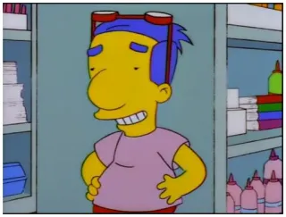 🙃 Milhouse Van Houten The Simpsons simpsons, milhouse, cartoon, character, tv show telegram sticker