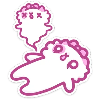 ⚰️ süß, Cartoon, Geist, kawaii, digitale Kunst telegram sticker