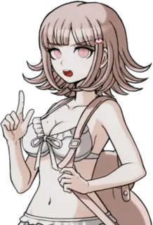 👆 Chiaki Nanami Danganronpa anime, video game, character, girl, pink hair telegram sticker