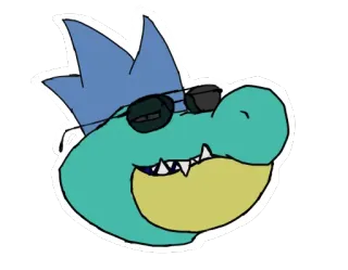 🐊 cartoon, sunglasses, crocodile, reptile, animal whatsapp sticker